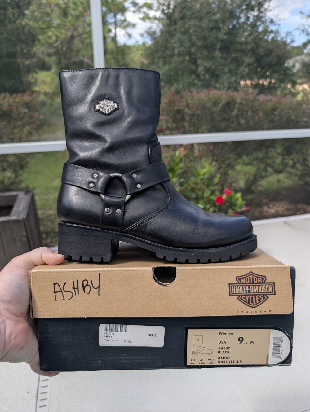 Harley-Davidson Harness Motorcycle Boots Black Women's Size 9.5 Biker 84187 EUC